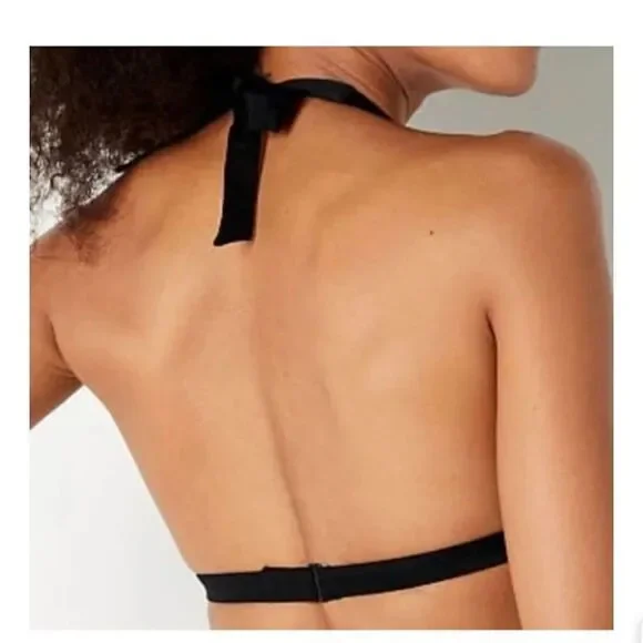 Pink Victoria's Secret Sz XL Black Push Up Bra Swim Top/ White Bottom Set - Picture 4 of 9